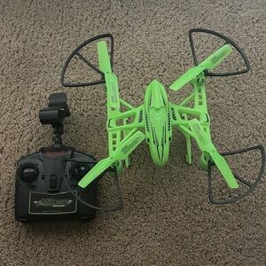 Green Quadcopter Drone with Controller